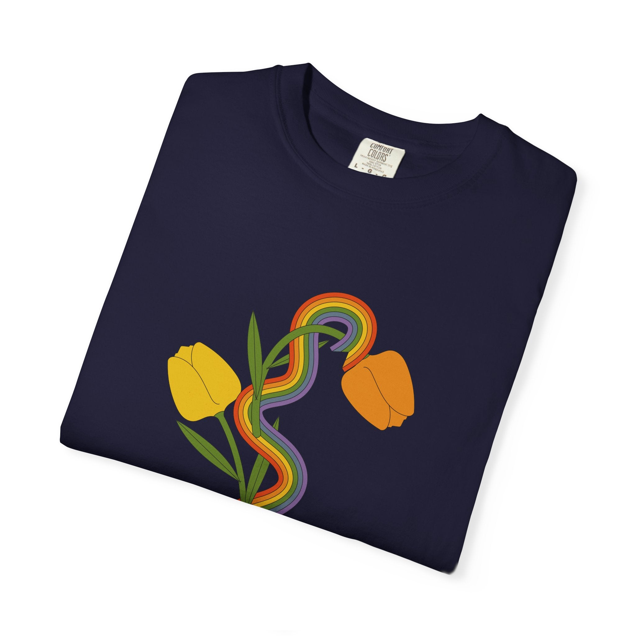 Rainbow Snake & Tulips Graphic T-Shirt