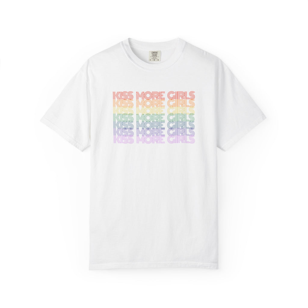 Kiss More Girls Rainbow Graphic T-Shirt