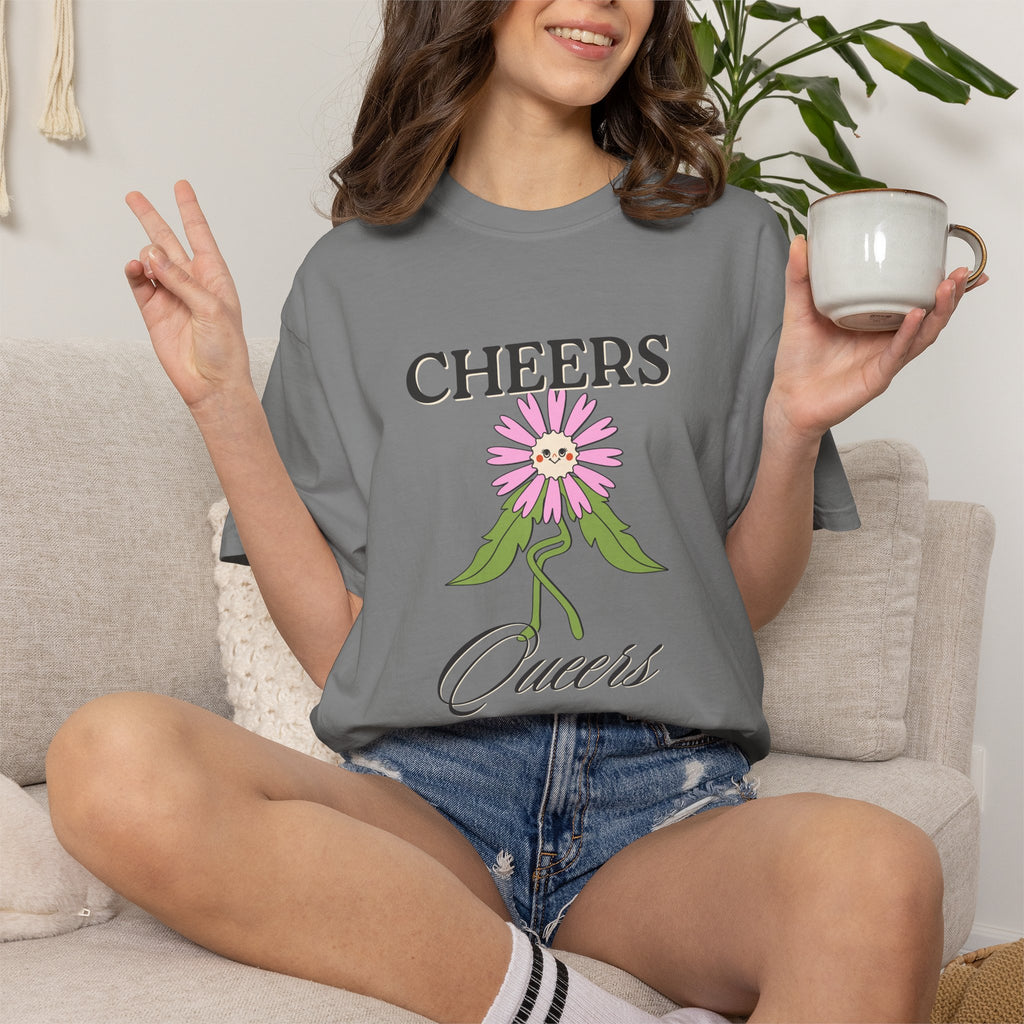 Cheers Queers Floral T-Shirt — Pride Friendly Graphic Tee