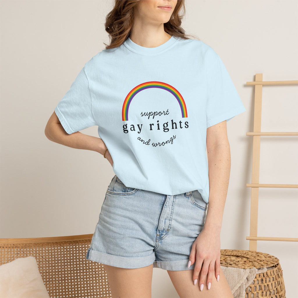 Gay Rights Rainbow T-Shirt — Support Gay Rights and Wrongs Tee