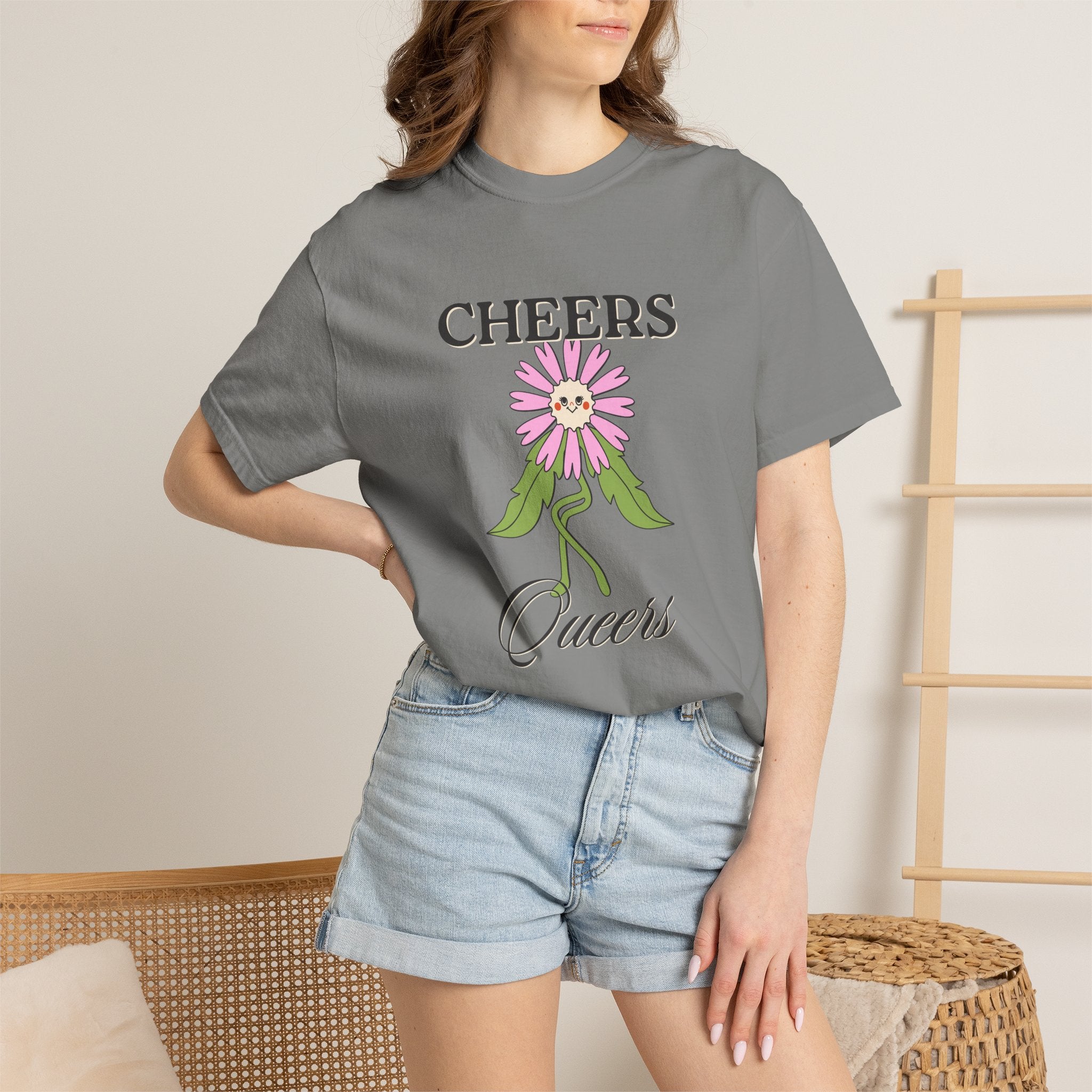 Cheers Queers Floral T-Shirt — Pride Friendly Graphic Tee