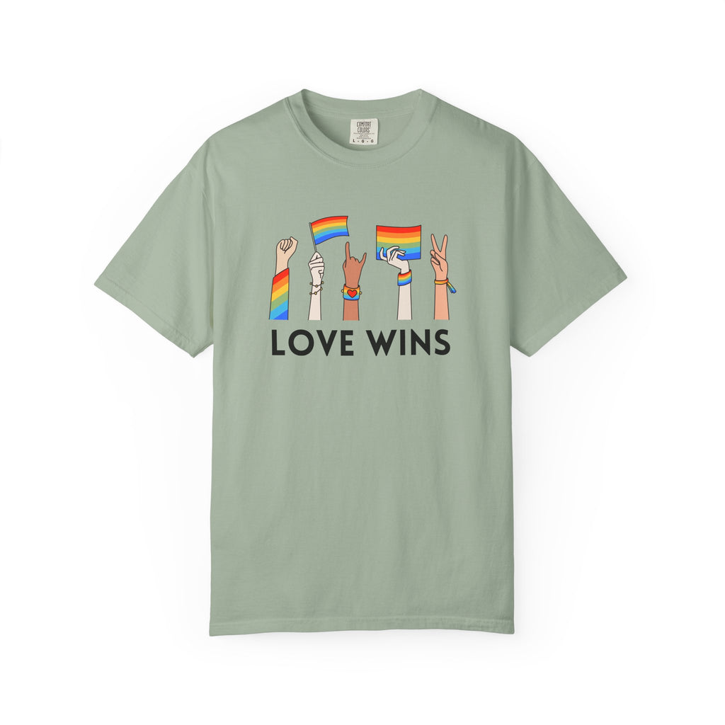 Love Wins T-Shirt — Rainbow Pride Hands Graphic Tee