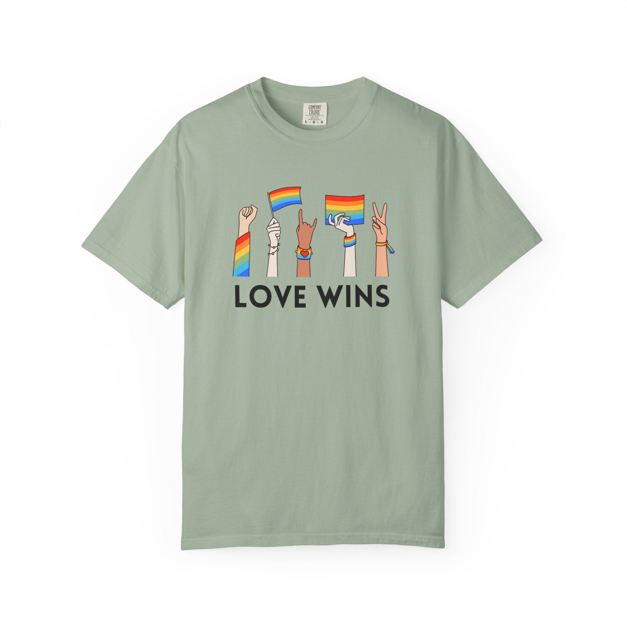 Love Wins T-Shirt — Rainbow Pride Hands Graphic Tee
