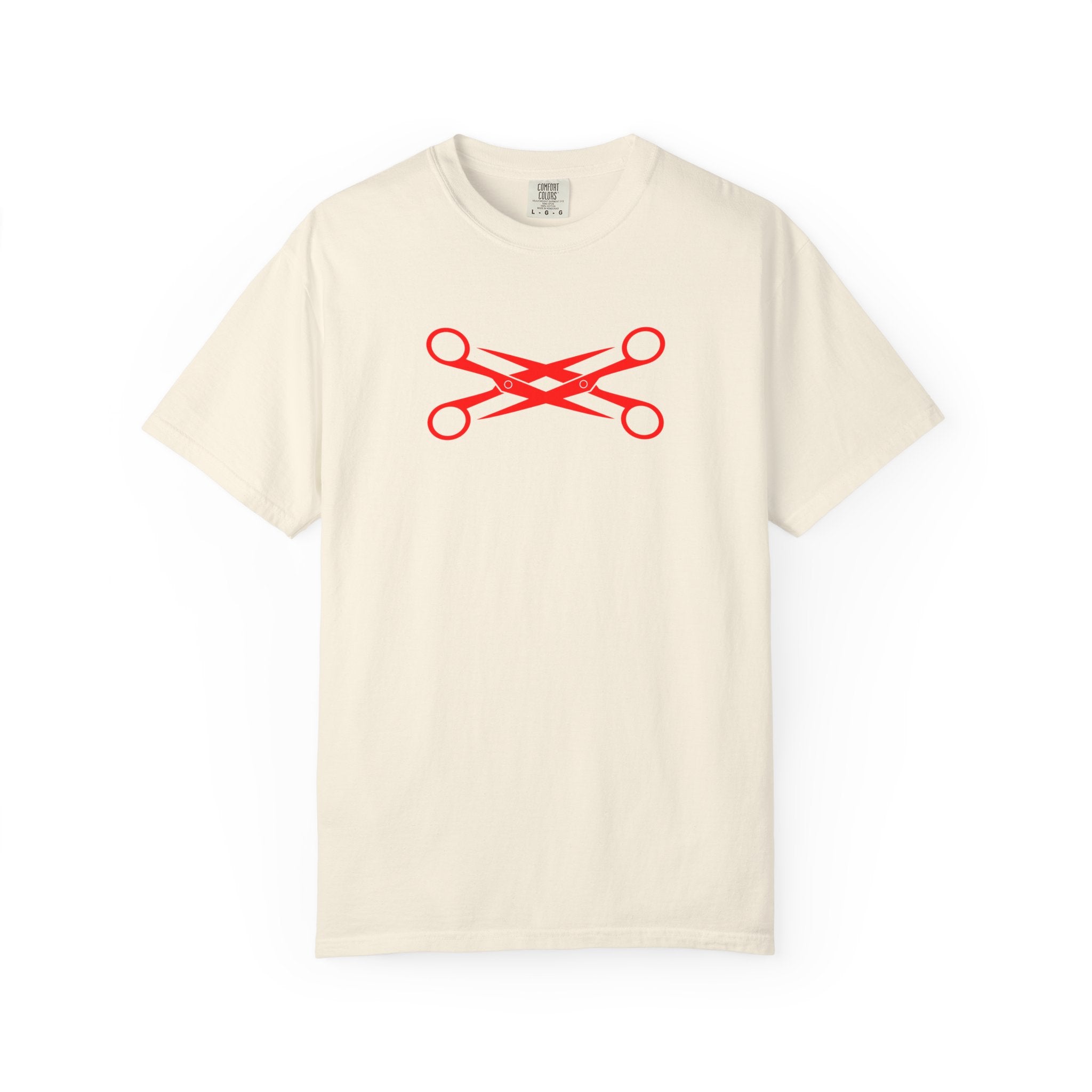 Scissors Cross Graphic T-Shirt — Minimalist Barber & Stylist Tee
