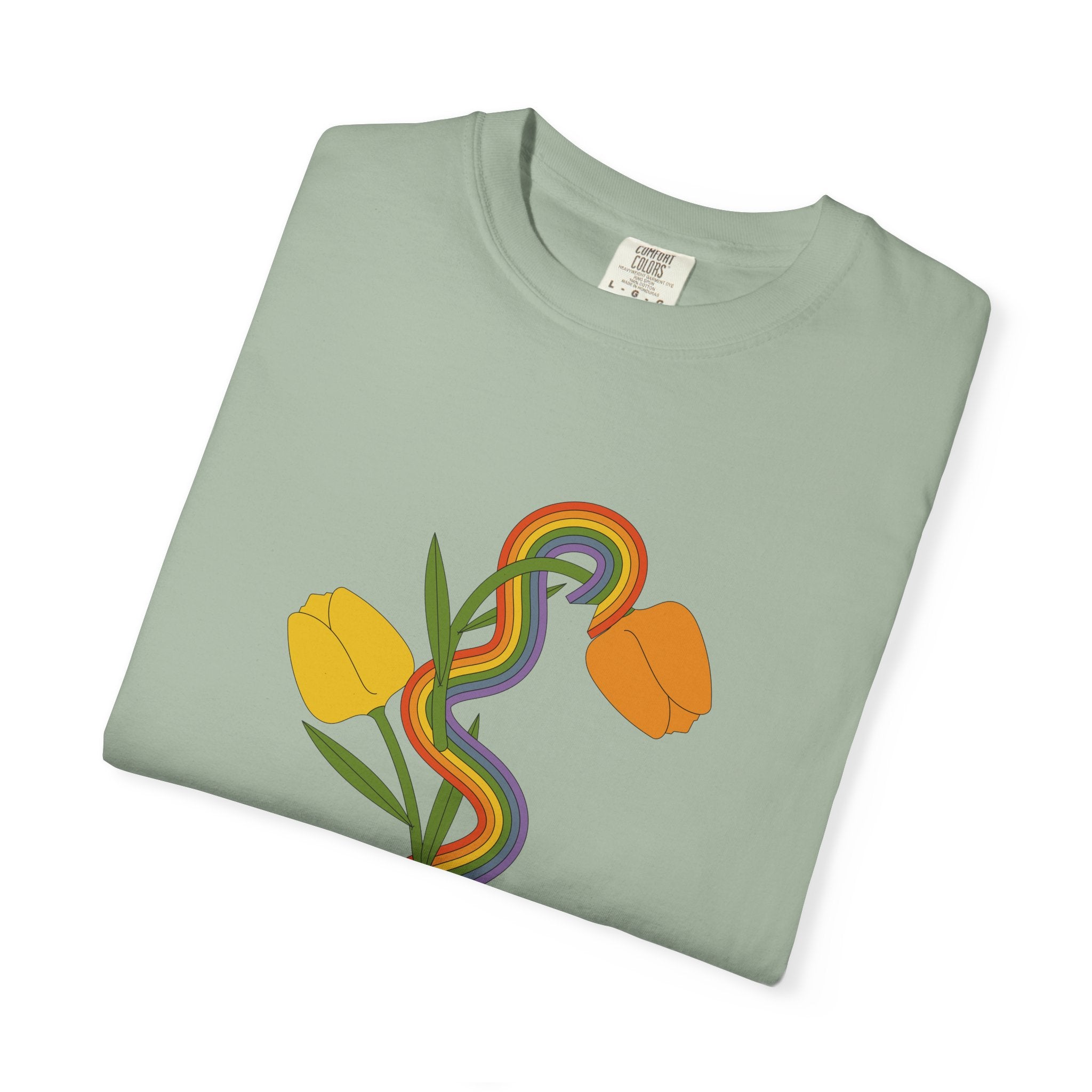 Rainbow Snake & Tulips Graphic T-Shirt