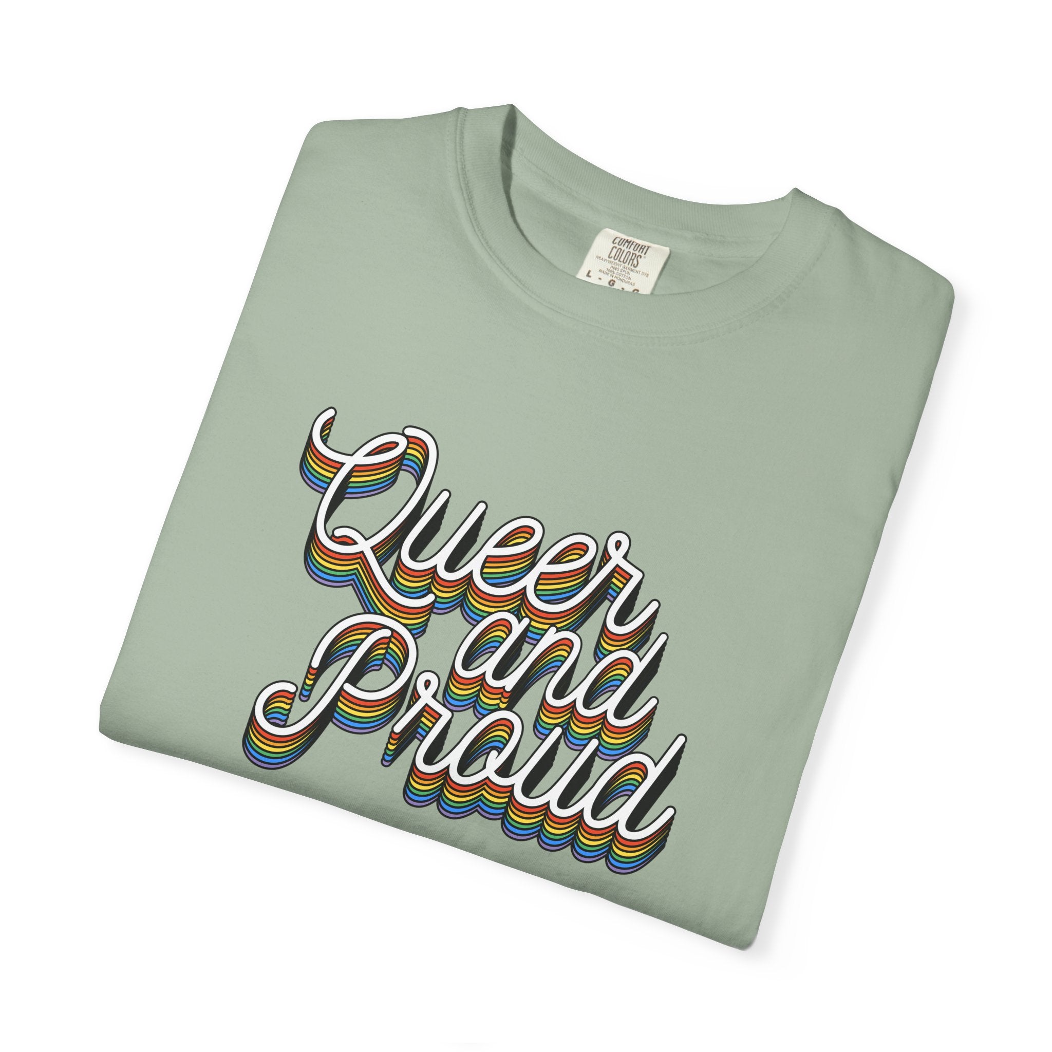 Queer and Proud T-Shirt — Retro Script LGBTQ+ Pride Tee