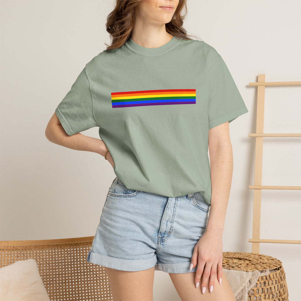 Rainbow Stripe T-Shirt — Pride Minimalist Tee