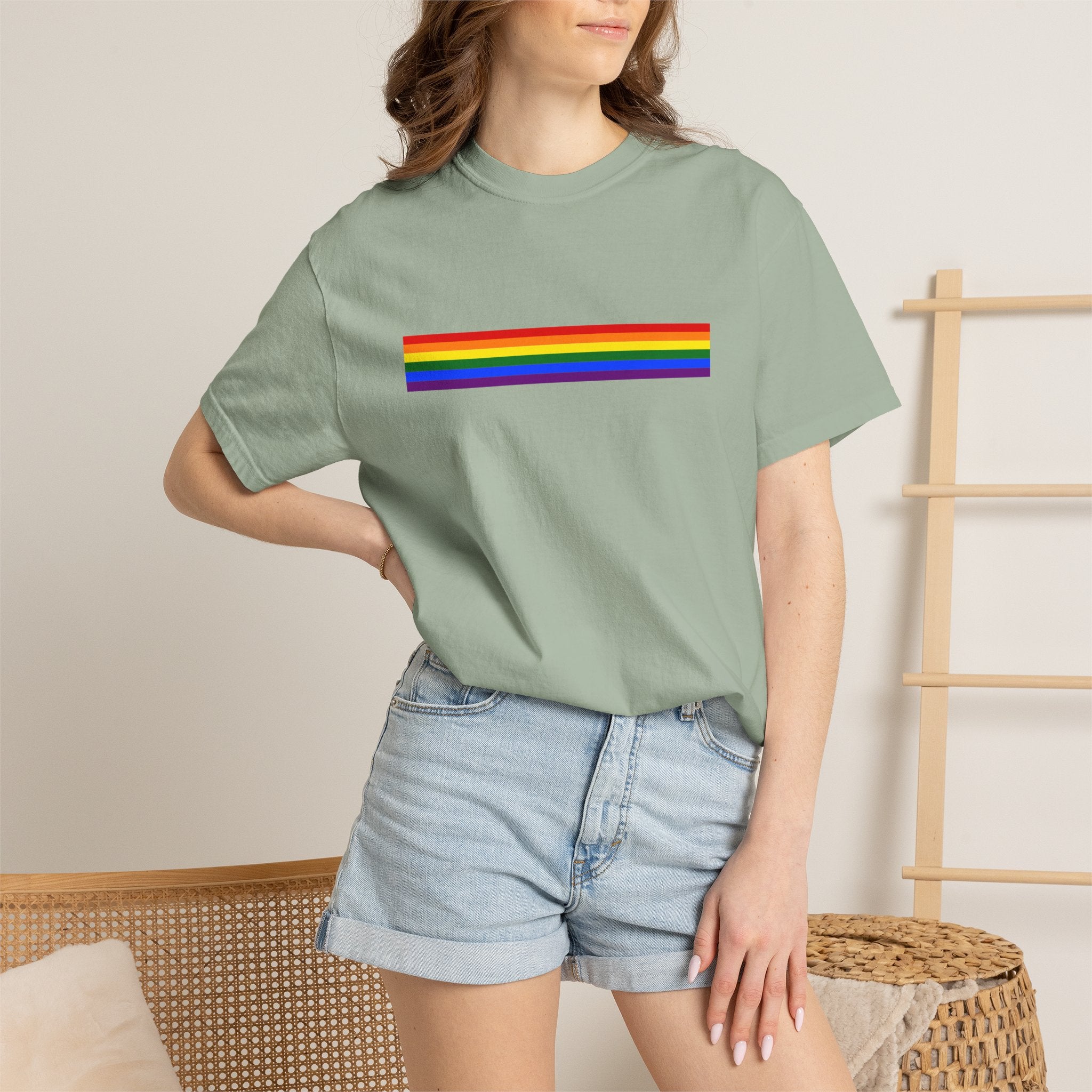 Rainbow Stripe T-Shirt — Pride Minimalist Tee