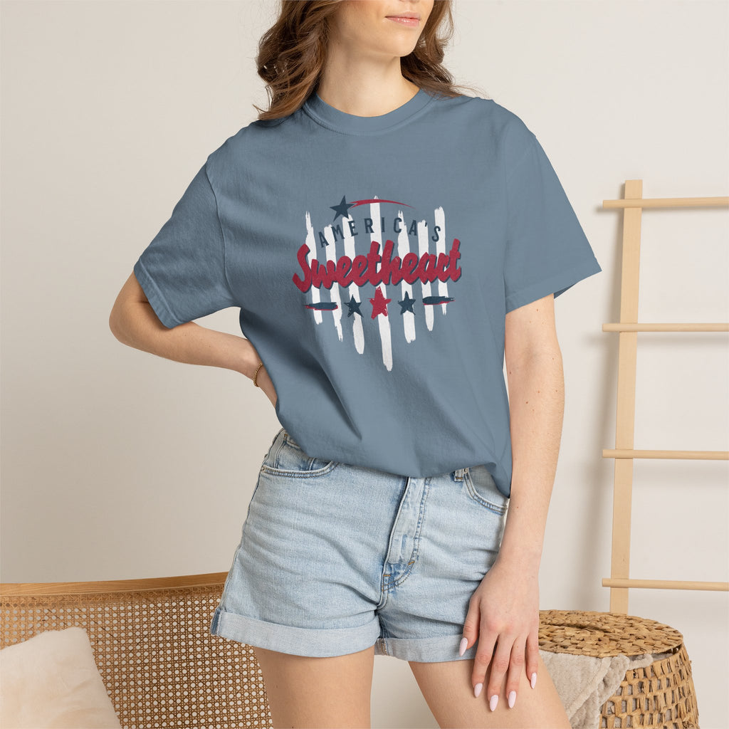 America's Sweetheart T-Shirt — Patriotic Vintage Stars Tee