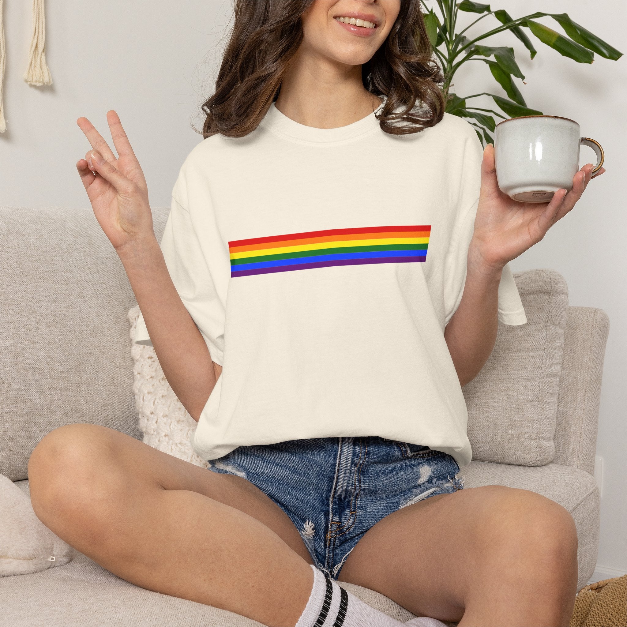 Rainbow Stripe T-Shirt — Pride Minimalist Tee