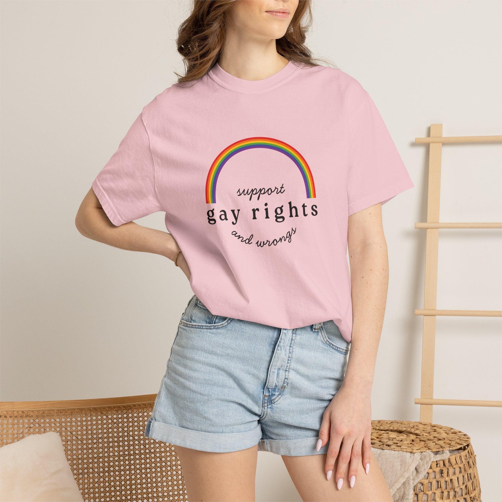 Gay Rights Rainbow T-Shirt — Support Gay Rights and Wrongs Tee
