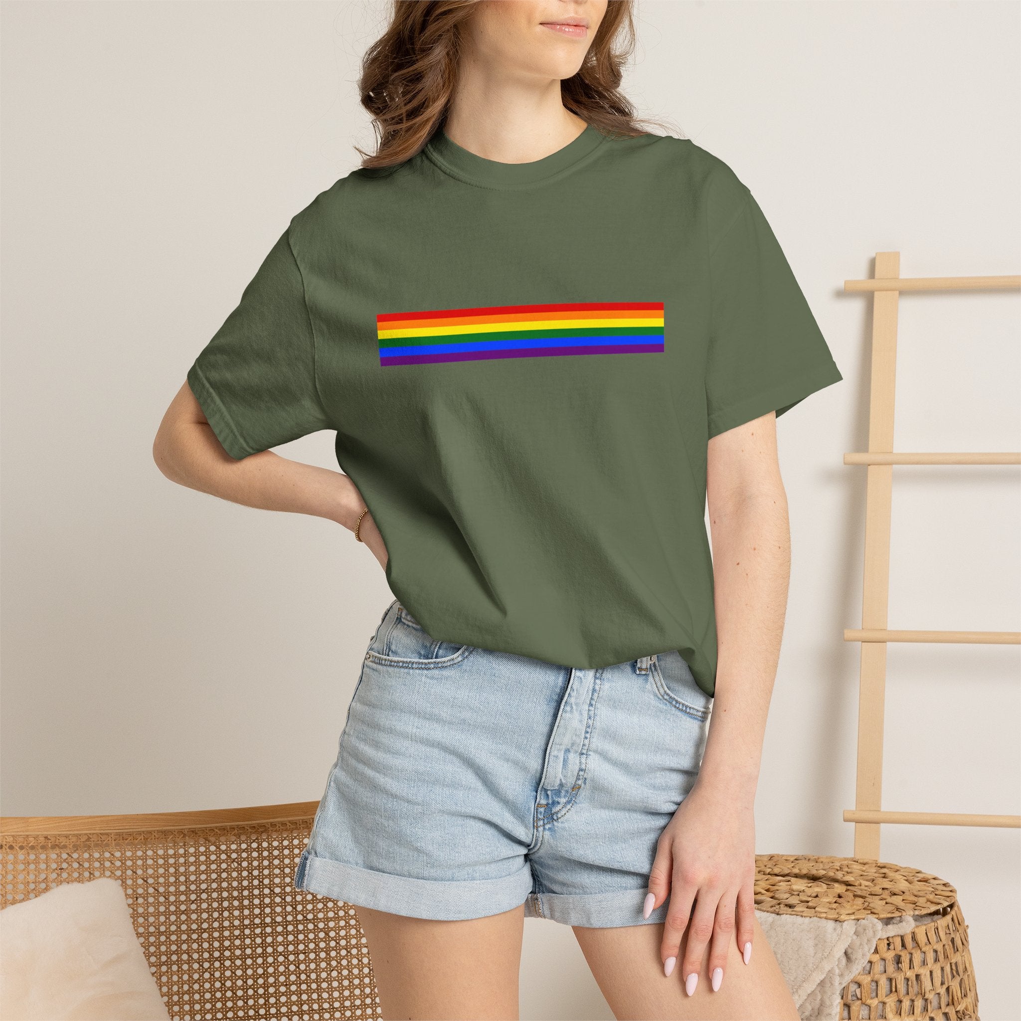 Rainbow Stripe T-Shirt — Pride Minimalist Tee