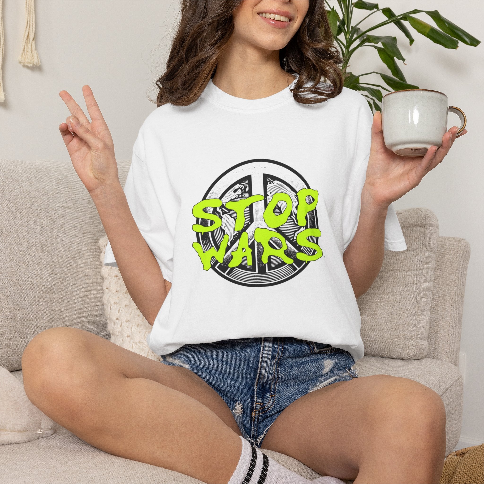 Peace Sign "Stop Wars" T-Shirt — Anti-War Graphic Tee