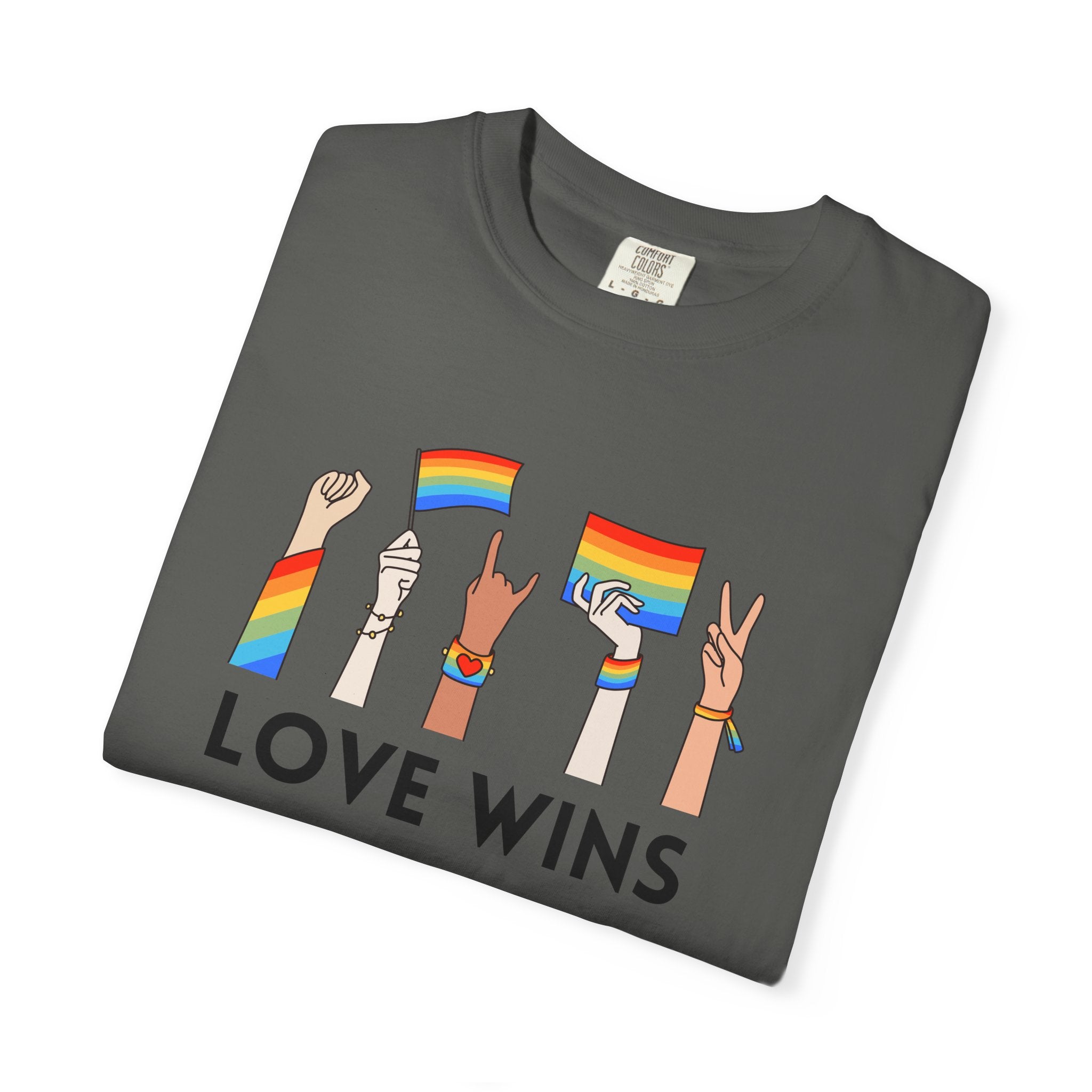 Love Wins T-Shirt — Rainbow Pride Hands Graphic Tee