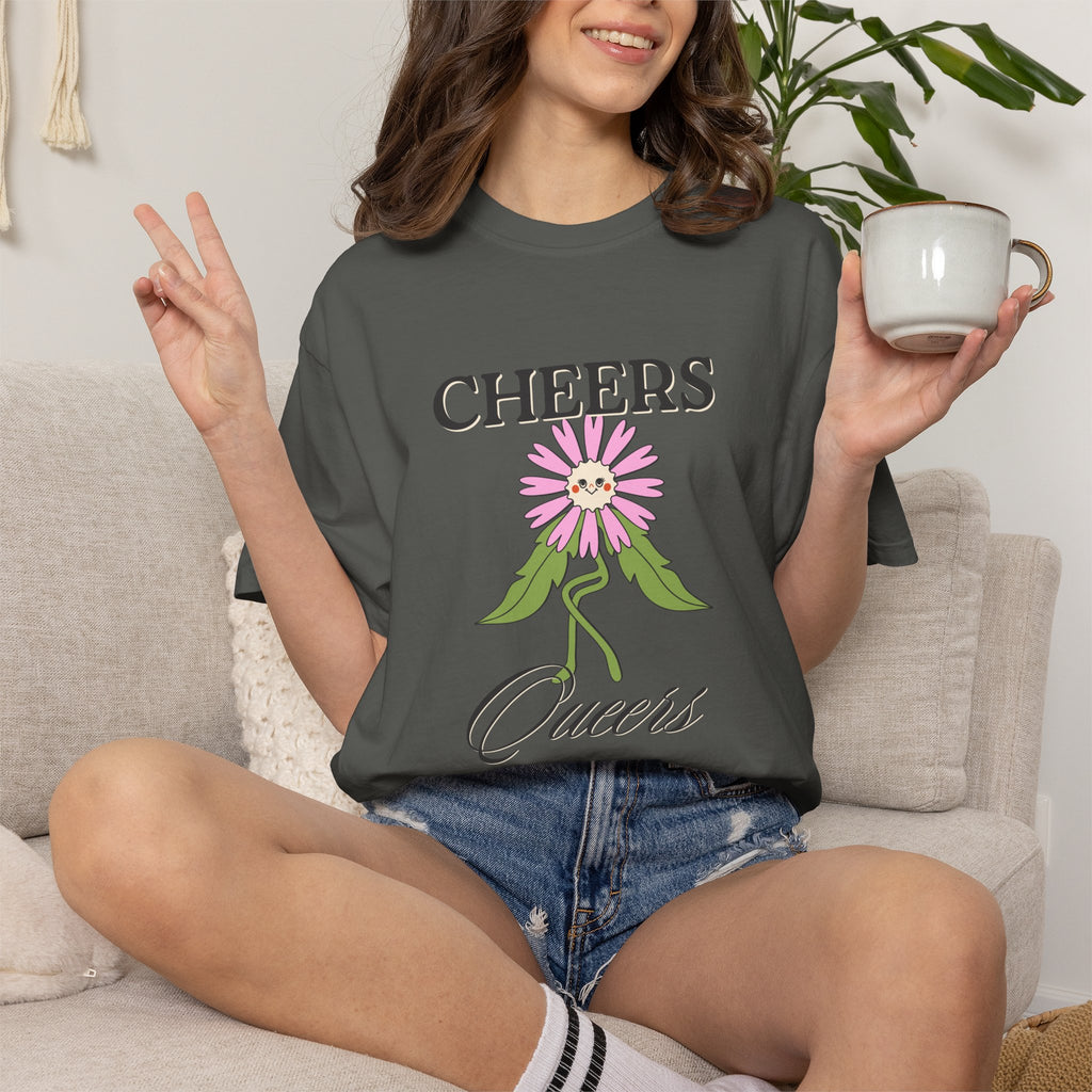 Cheers Queers Floral T-Shirt — Pride Friendly Graphic Tee