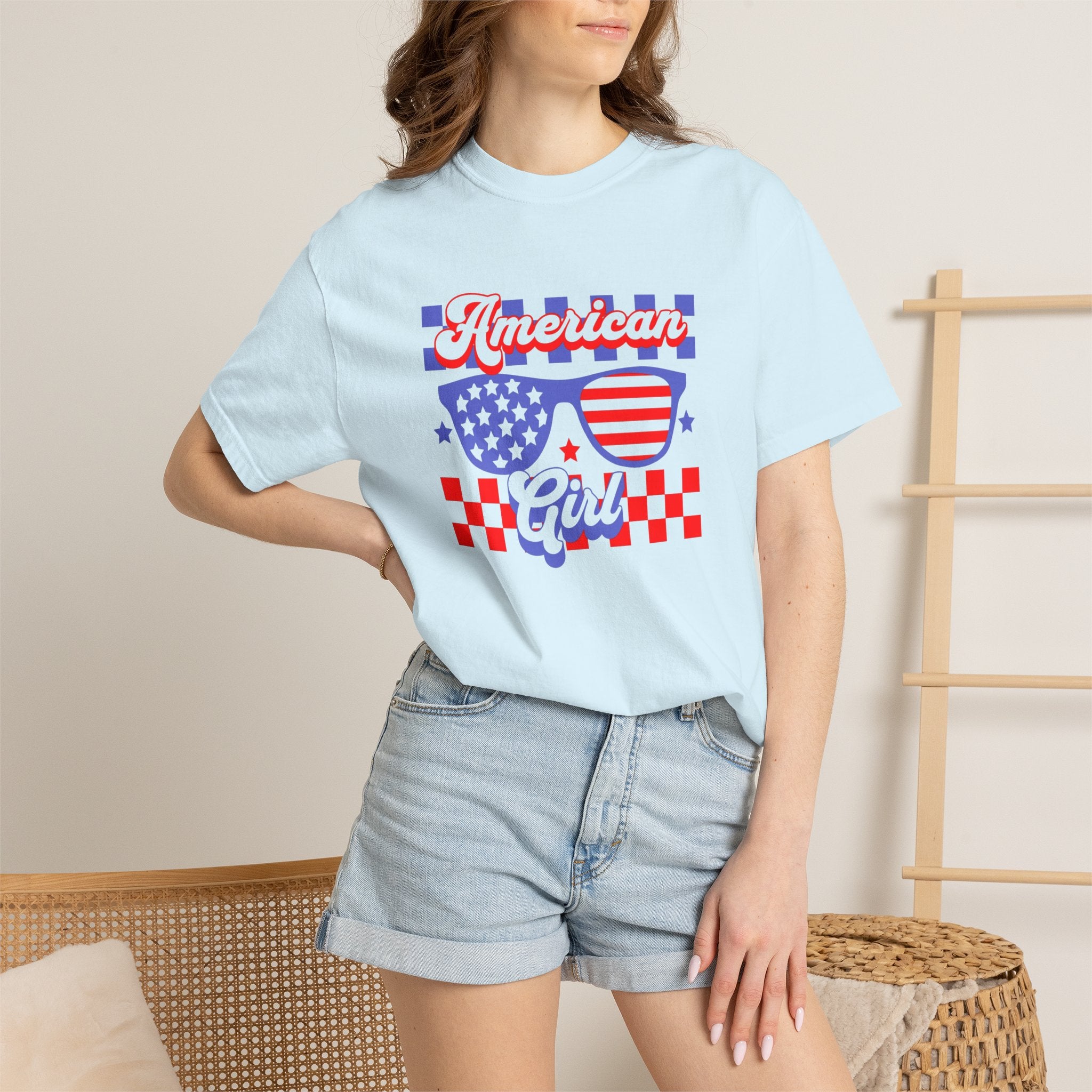 American Girl T-Shirt — Retro Patriotic Sunglasses Tee