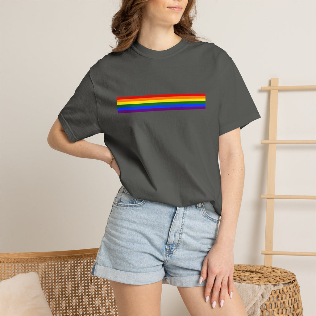 Rainbow Stripe T-Shirt — Pride Minimalist Tee
