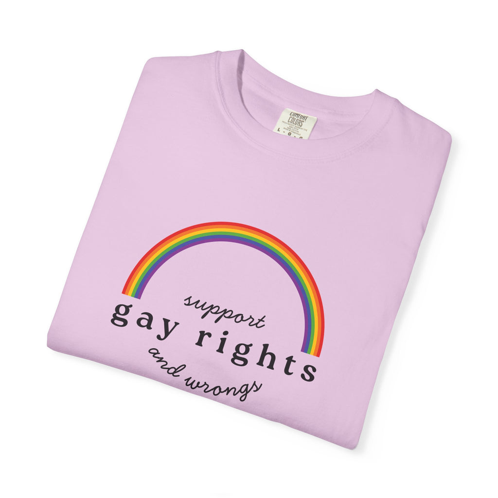 Gay Rights Rainbow T-Shirt — Support Gay Rights and Wrongs Tee