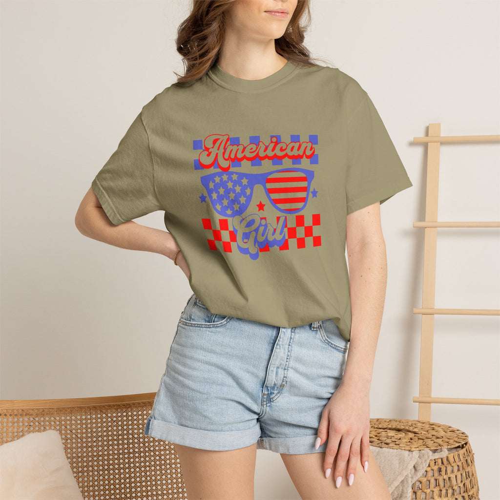American Girl T-Shirt — Retro Patriotic Sunglasses Tee