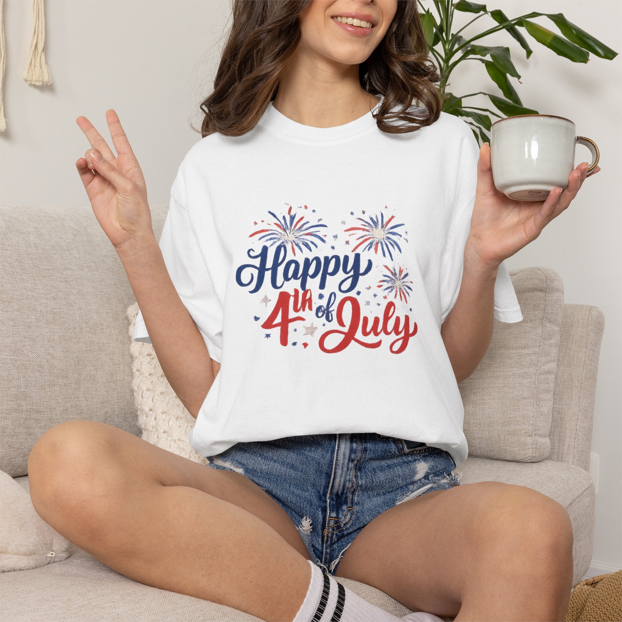 Happy 4th of July T-Shirt — Patriotic Fireworks Tee