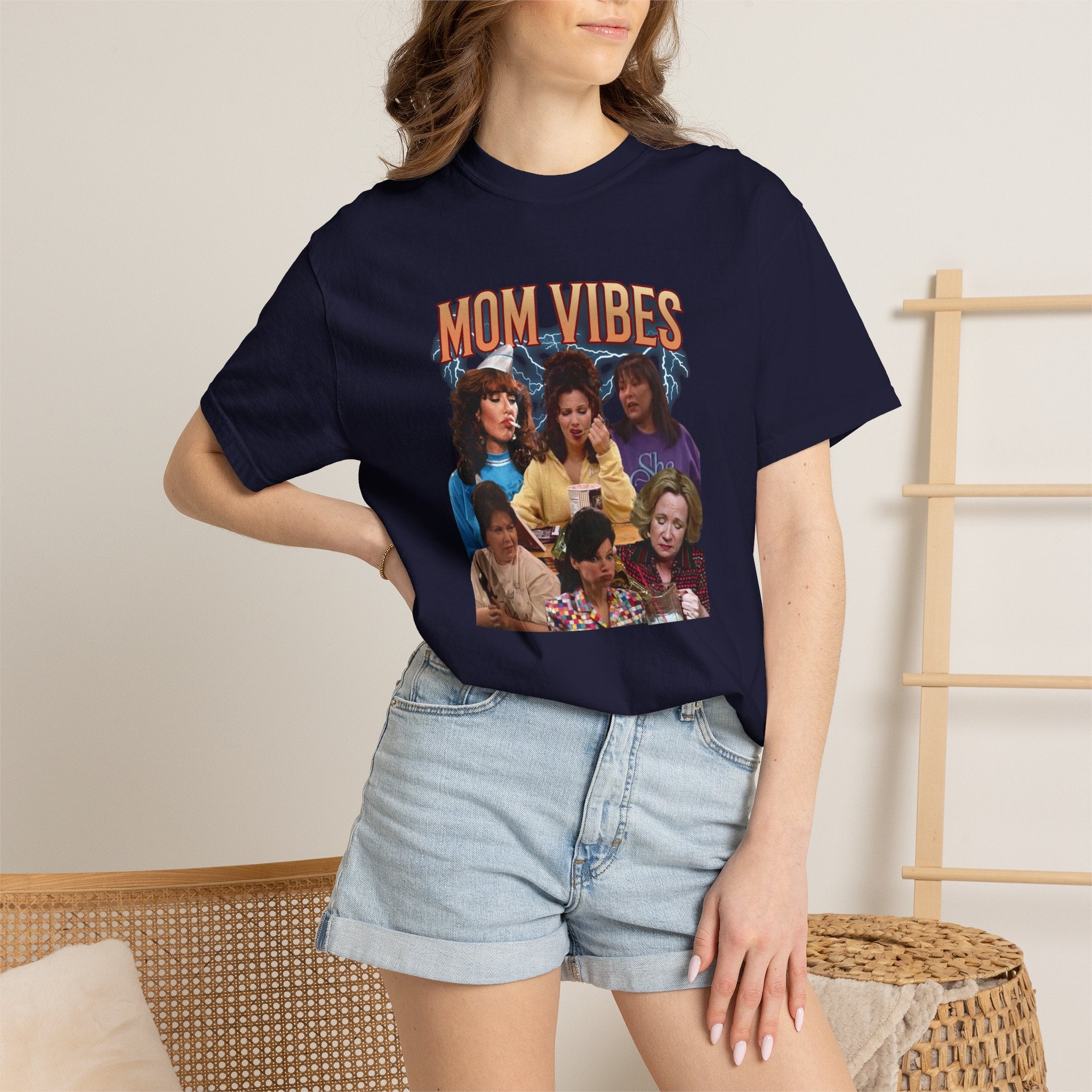 Mom Vibes Graphic T-Shirt — Retro Mom Squad Vintage Style Tee
