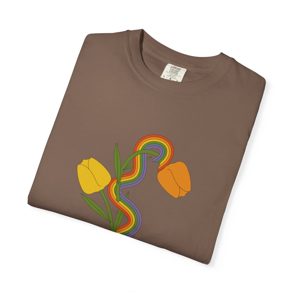 Rainbow Snake & Tulips Graphic T-Shirt