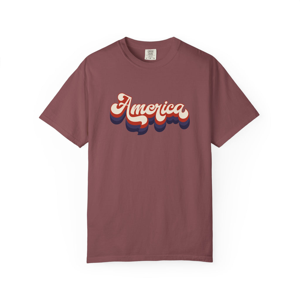 Retro 'America' T-Shirt — Vintage 70s Patriotic Graphic Tee
