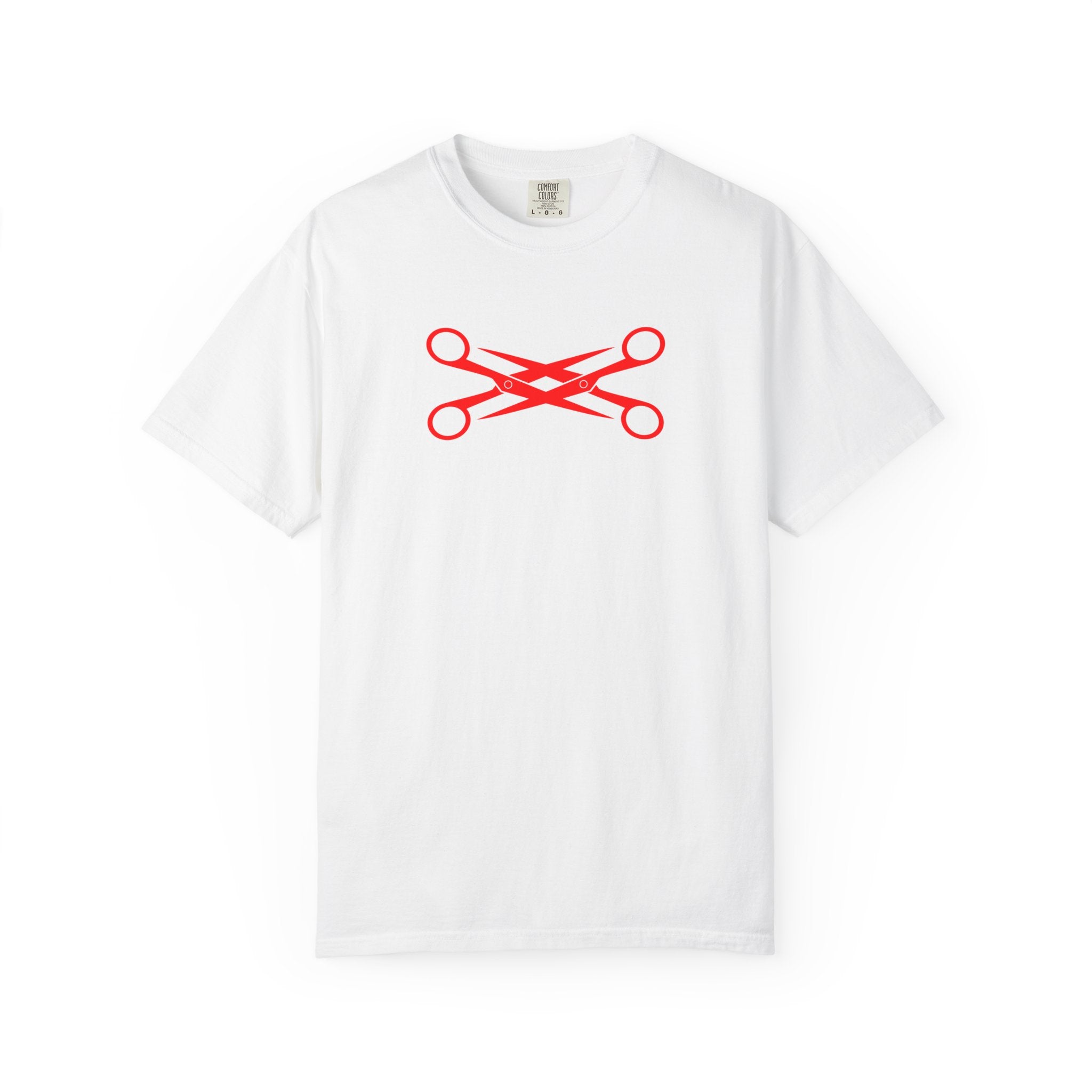 Scissors Cross Graphic T-Shirt — Minimalist Barber & Stylist Tee