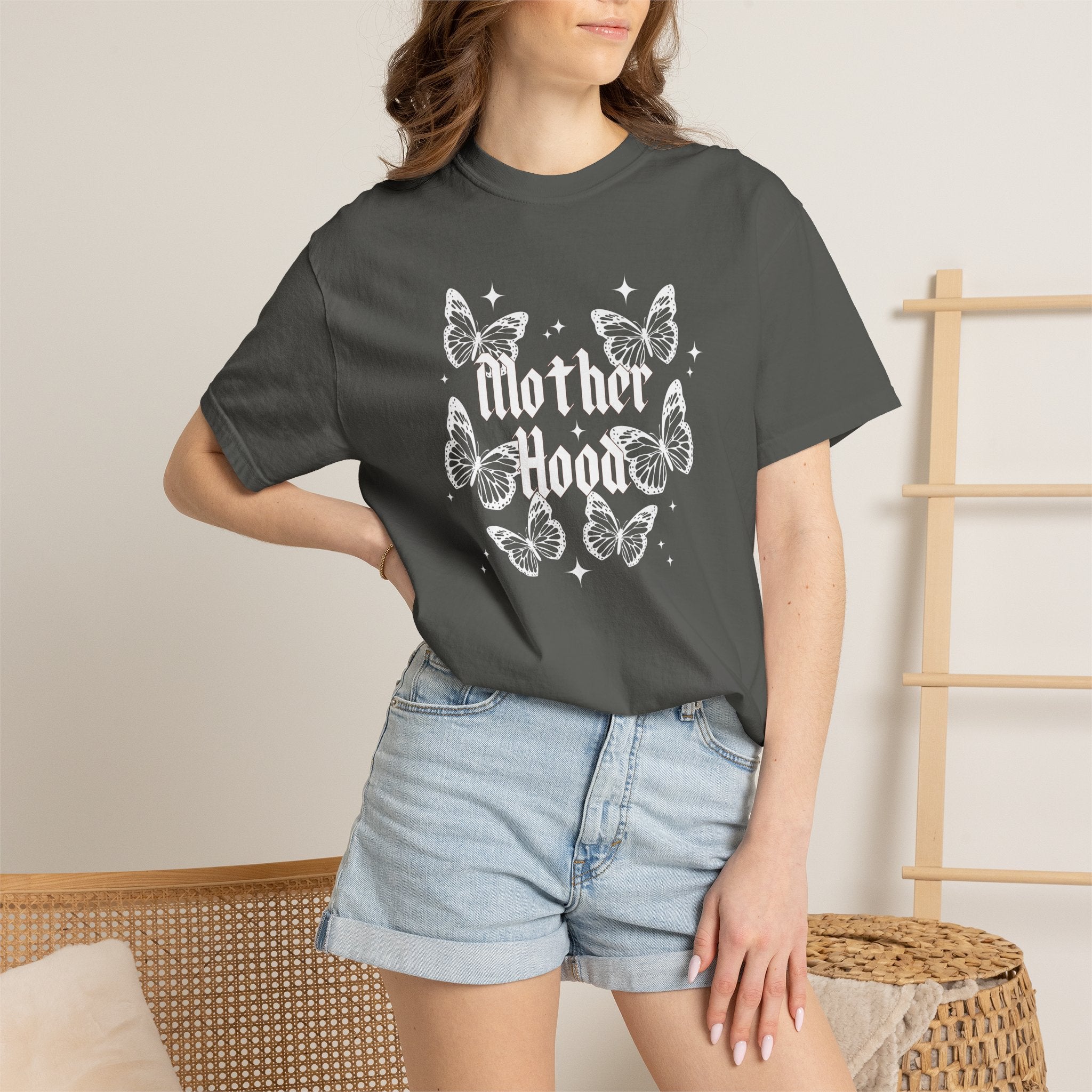 Motherhood Butterfly T-Shirt — Vintage Floral Mom Tee for Mother's Day