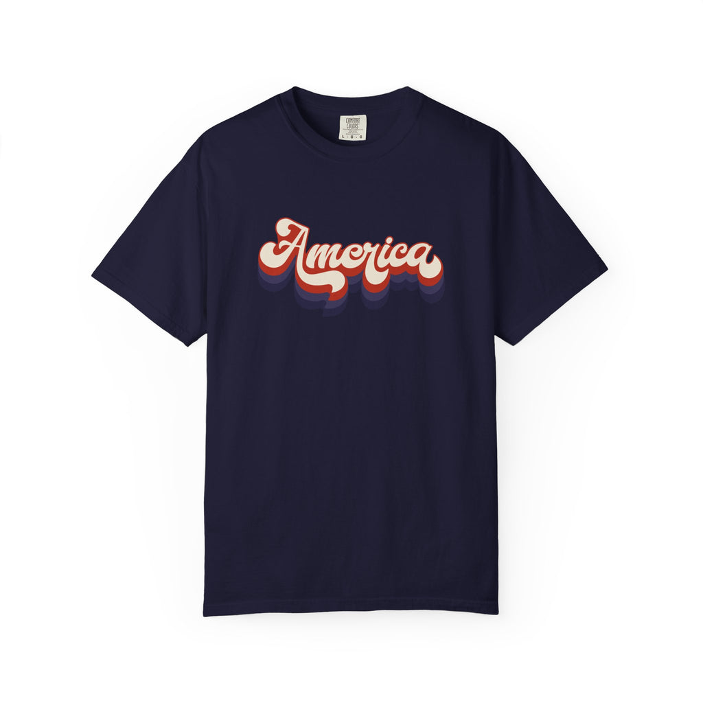 Retro 'America' T-Shirt — Vintage 70s Patriotic Graphic Tee