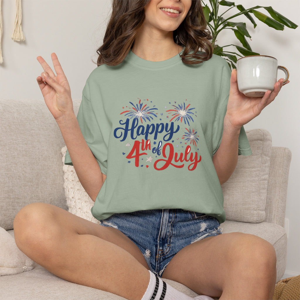 Happy 4th of July T-Shirt — Patriotic Fireworks Tee