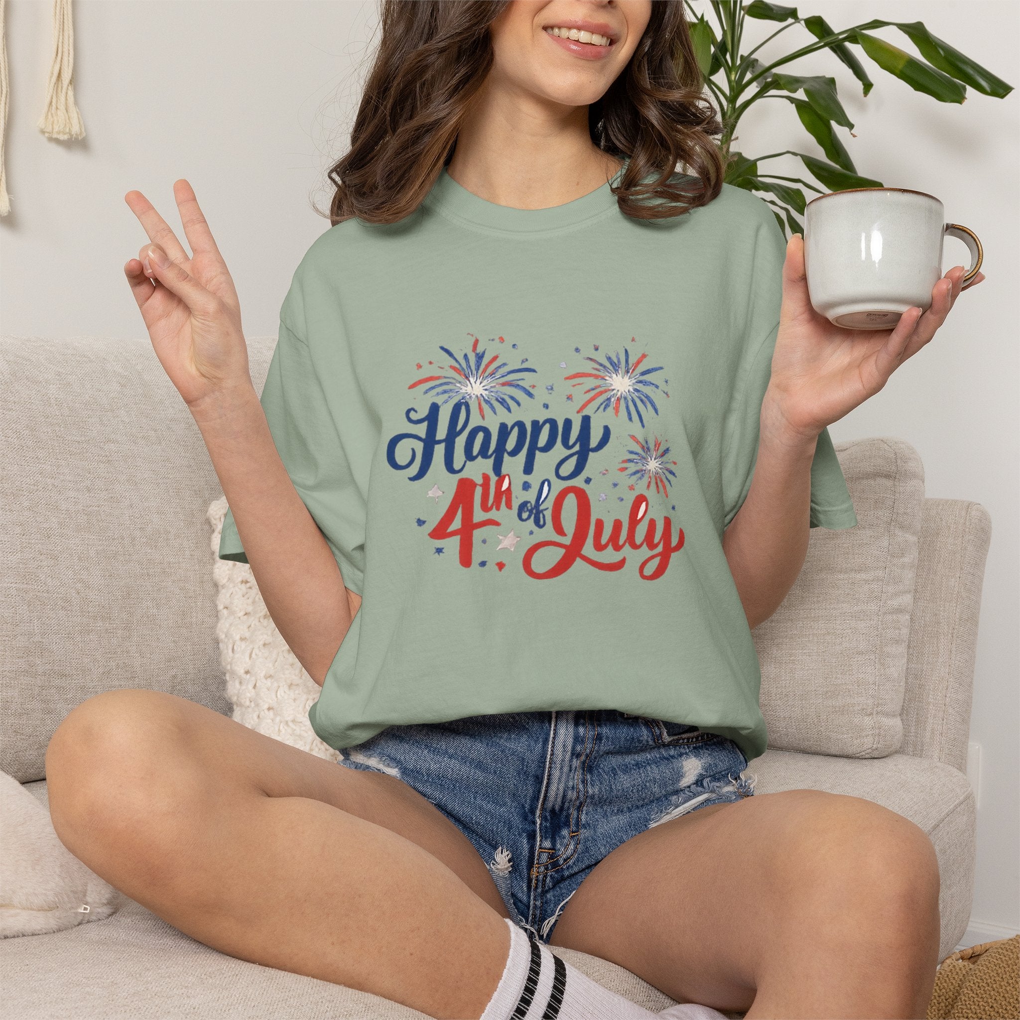 Happy 4th of July T-Shirt — Patriotic Fireworks Tee