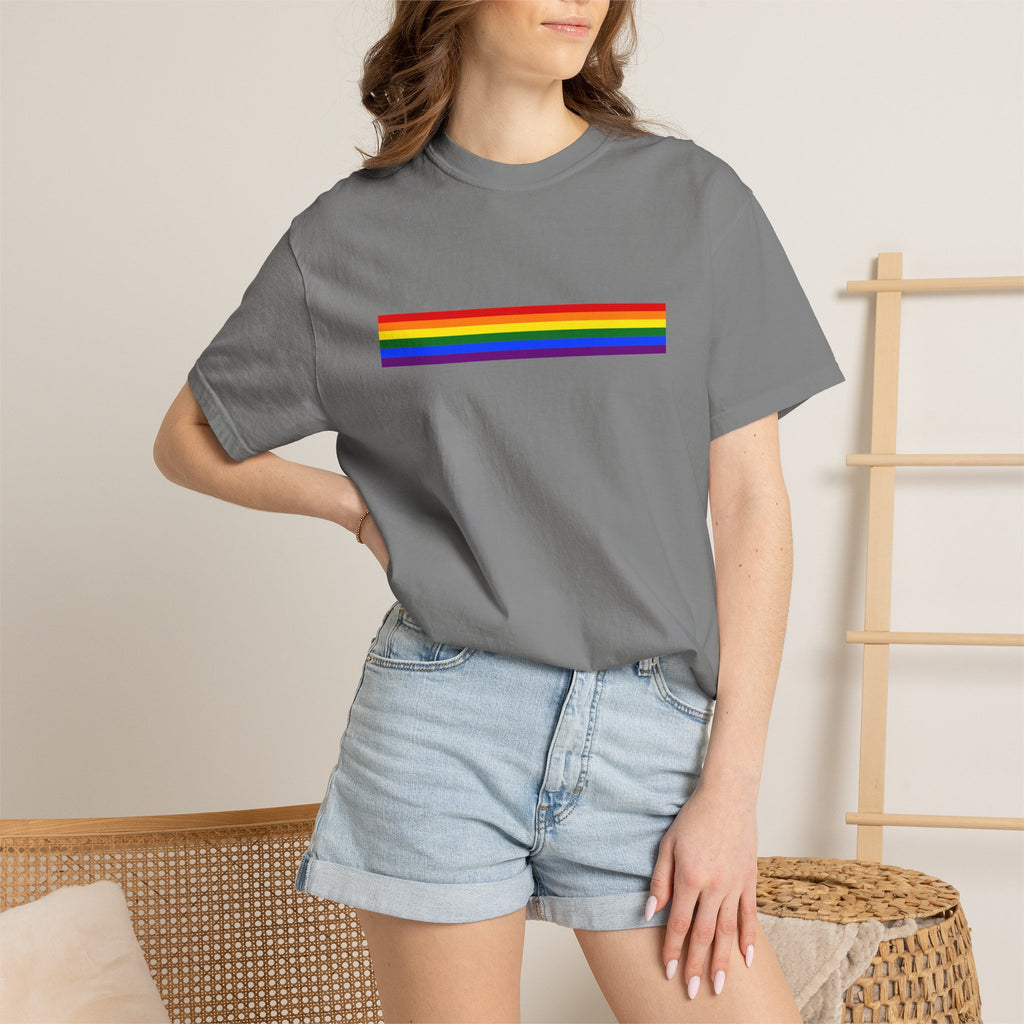 Rainbow Stripe T-Shirt — Pride Minimalist Tee