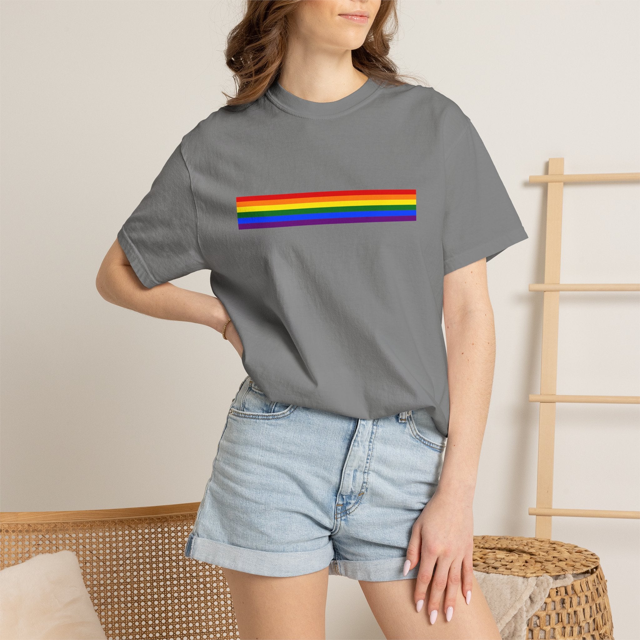 Rainbow Stripe T-Shirt — Pride Minimalist Tee