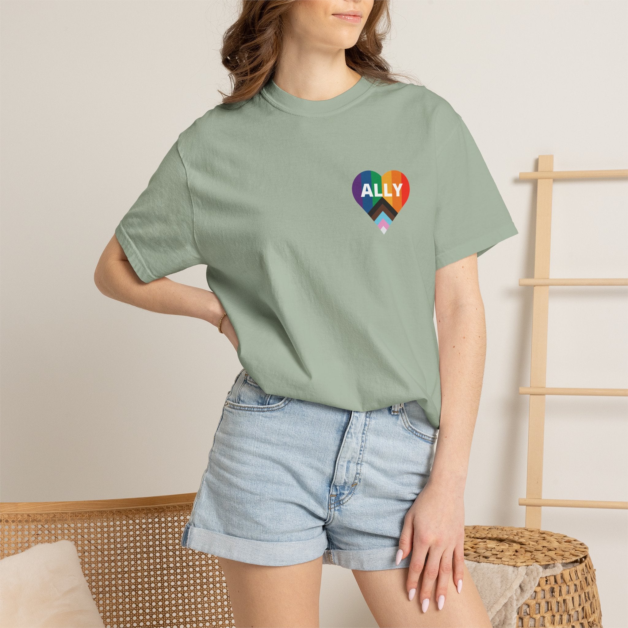 Ally Heart Rainbow T‑Shirt — LGBTQ+ Ally Pride Tee
