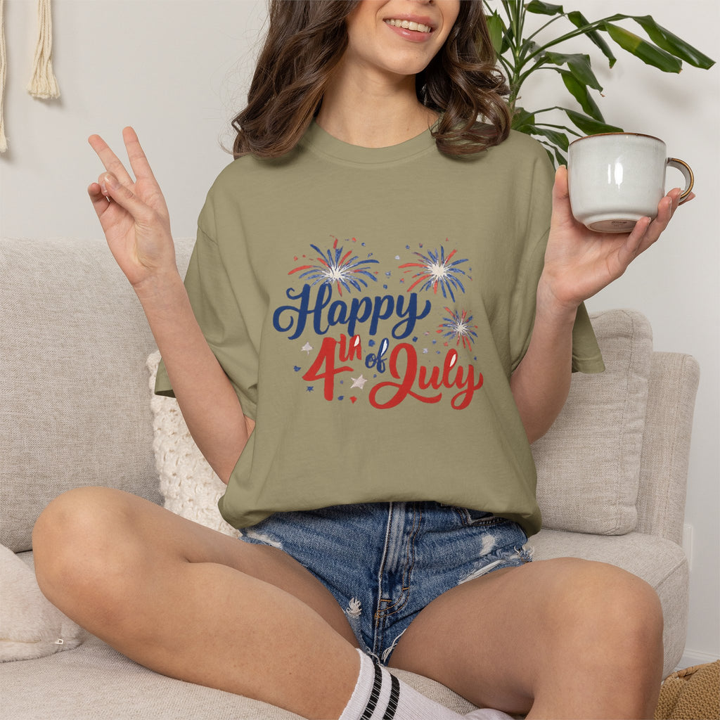 Happy 4th of July T-Shirt — Patriotic Fireworks Tee