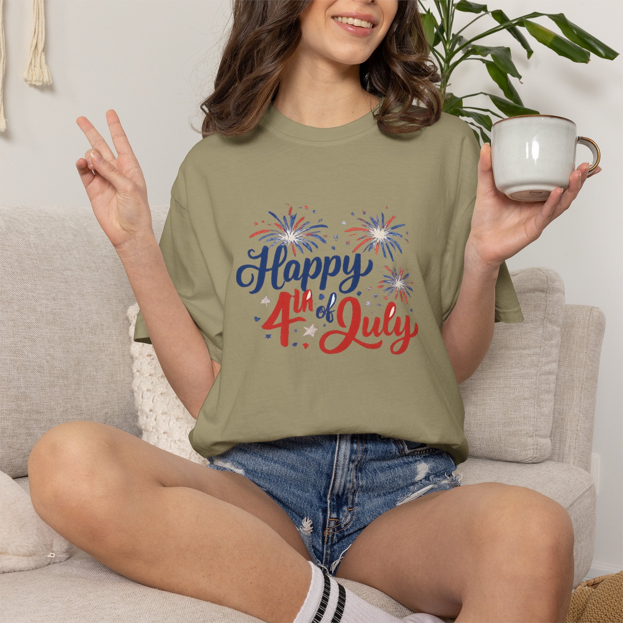 Happy 4th of July T-Shirt — Patriotic Fireworks Tee