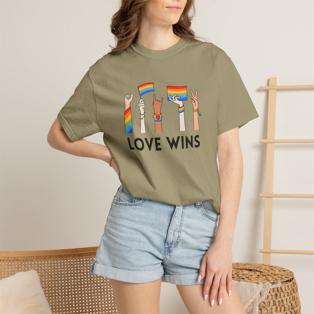 Love Wins T-Shirt — Rainbow Pride Hands Graphic Tee