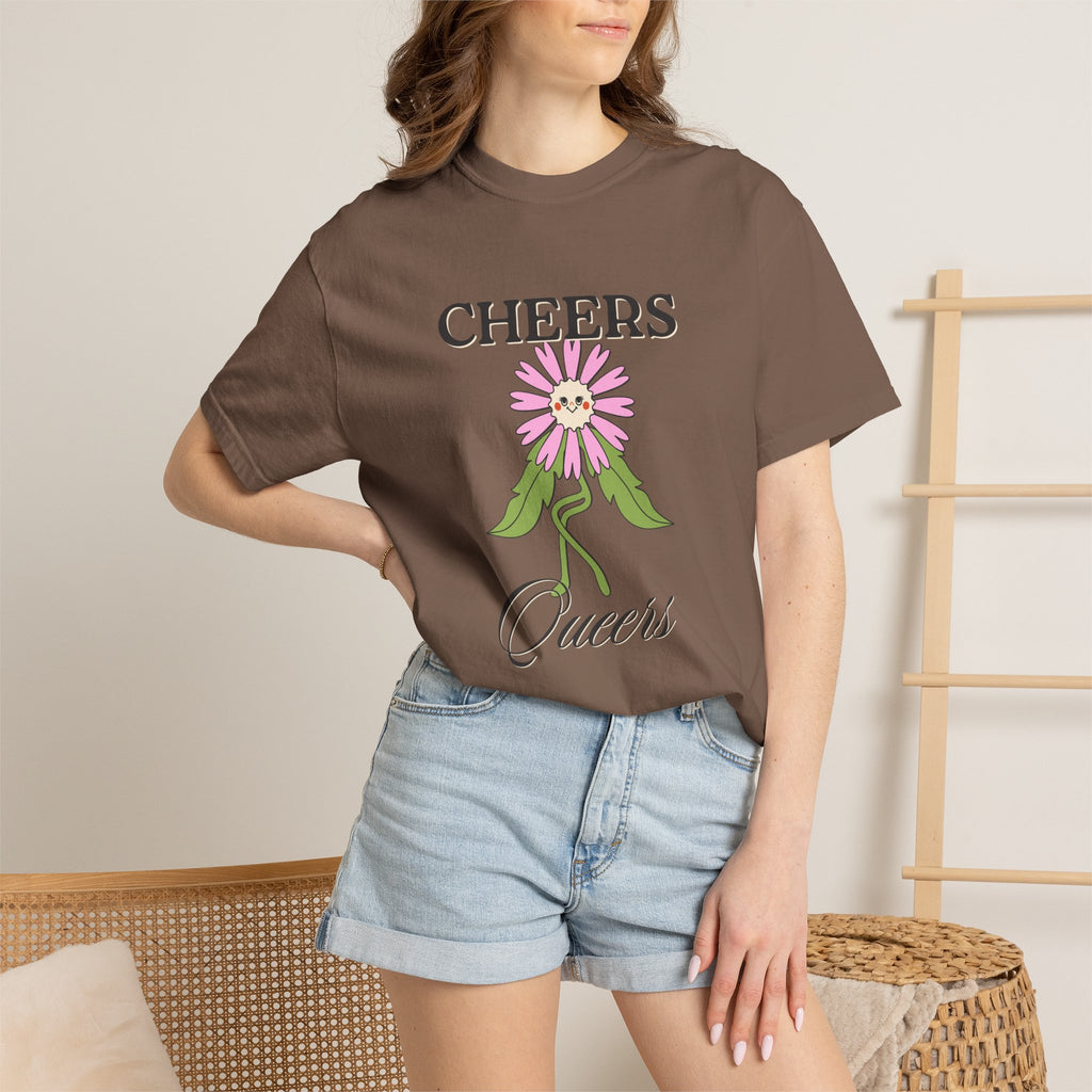 Cheers Queers Floral T-Shirt — Pride Friendly Graphic Tee