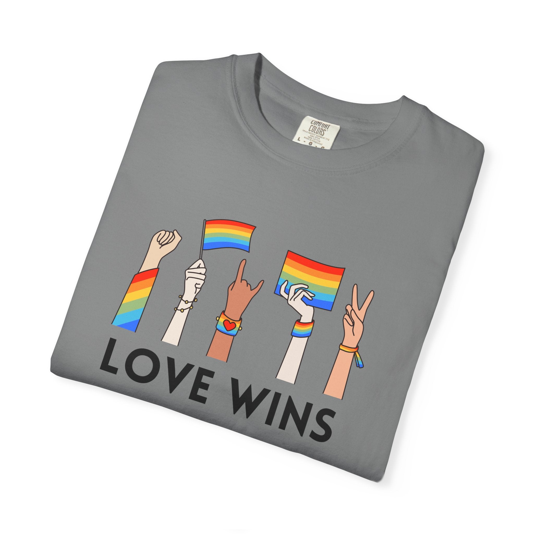 Love Wins T-Shirt — Rainbow Pride Hands Graphic Tee