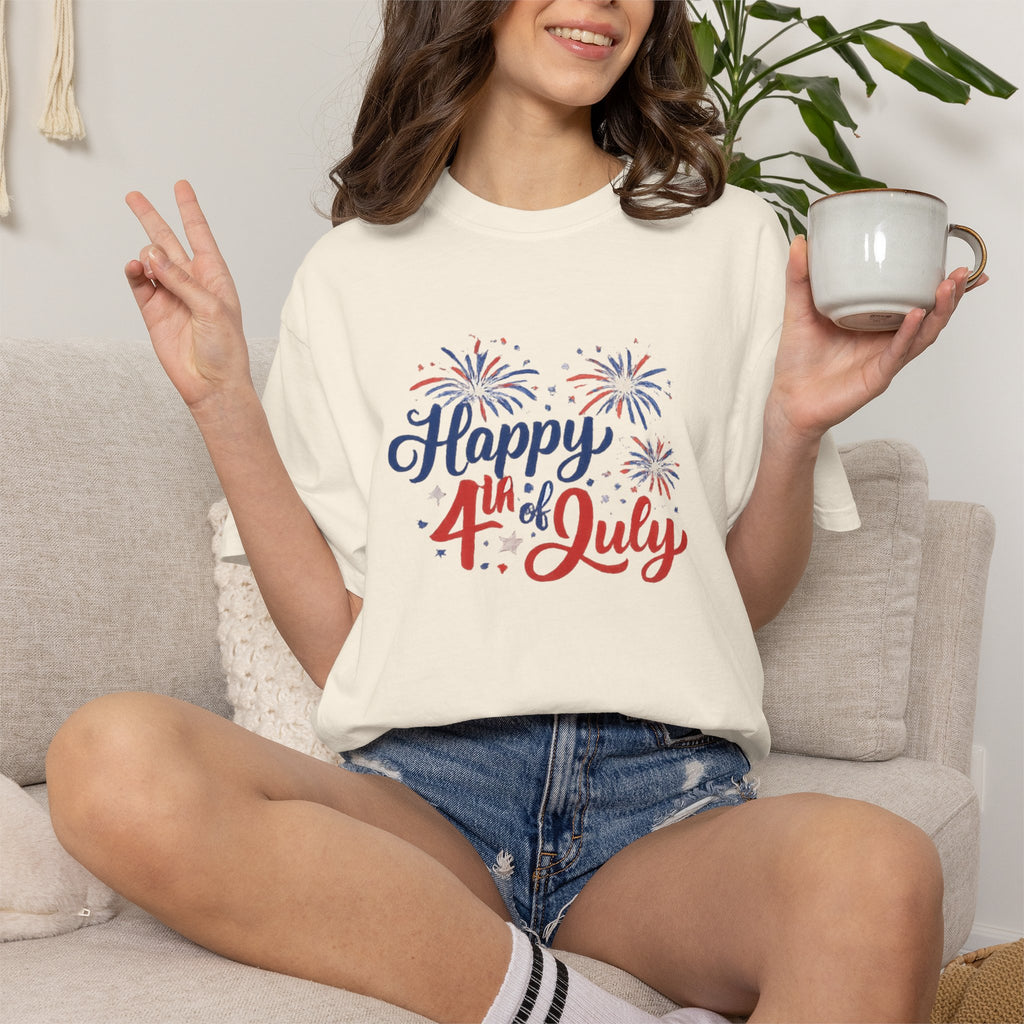 Happy 4th of July T-Shirt — Patriotic Fireworks Tee