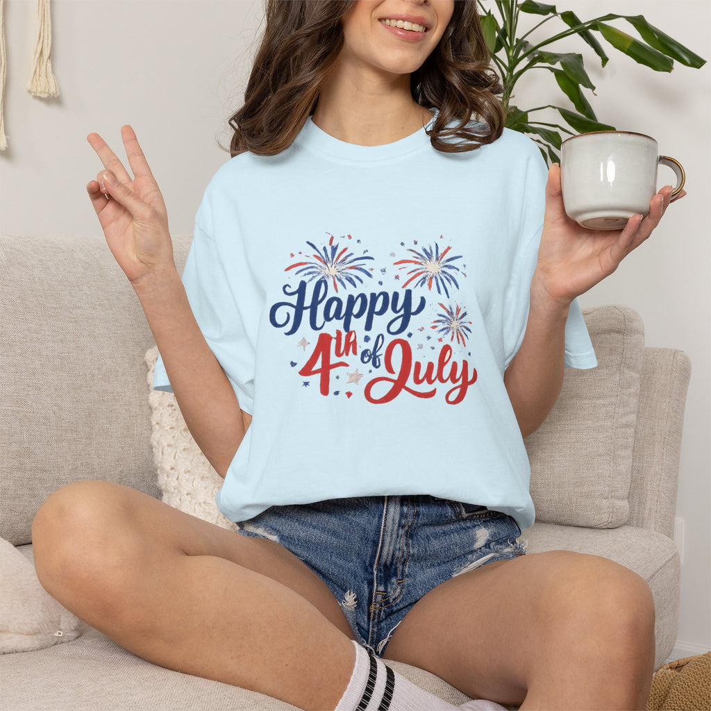 Happy 4th of July T-Shirt — Patriotic Fireworks Tee