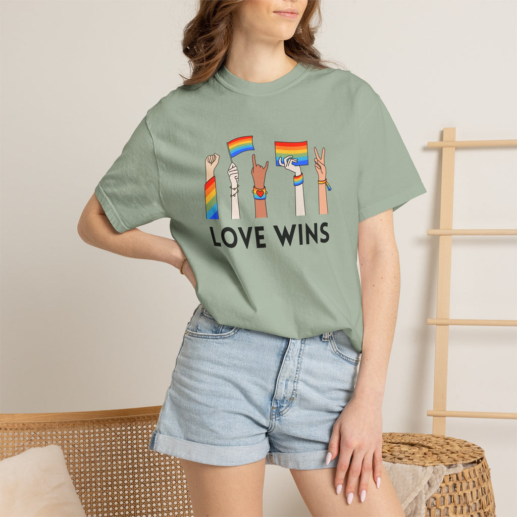 Love Wins T-Shirt — Rainbow Pride Hands Graphic Tee