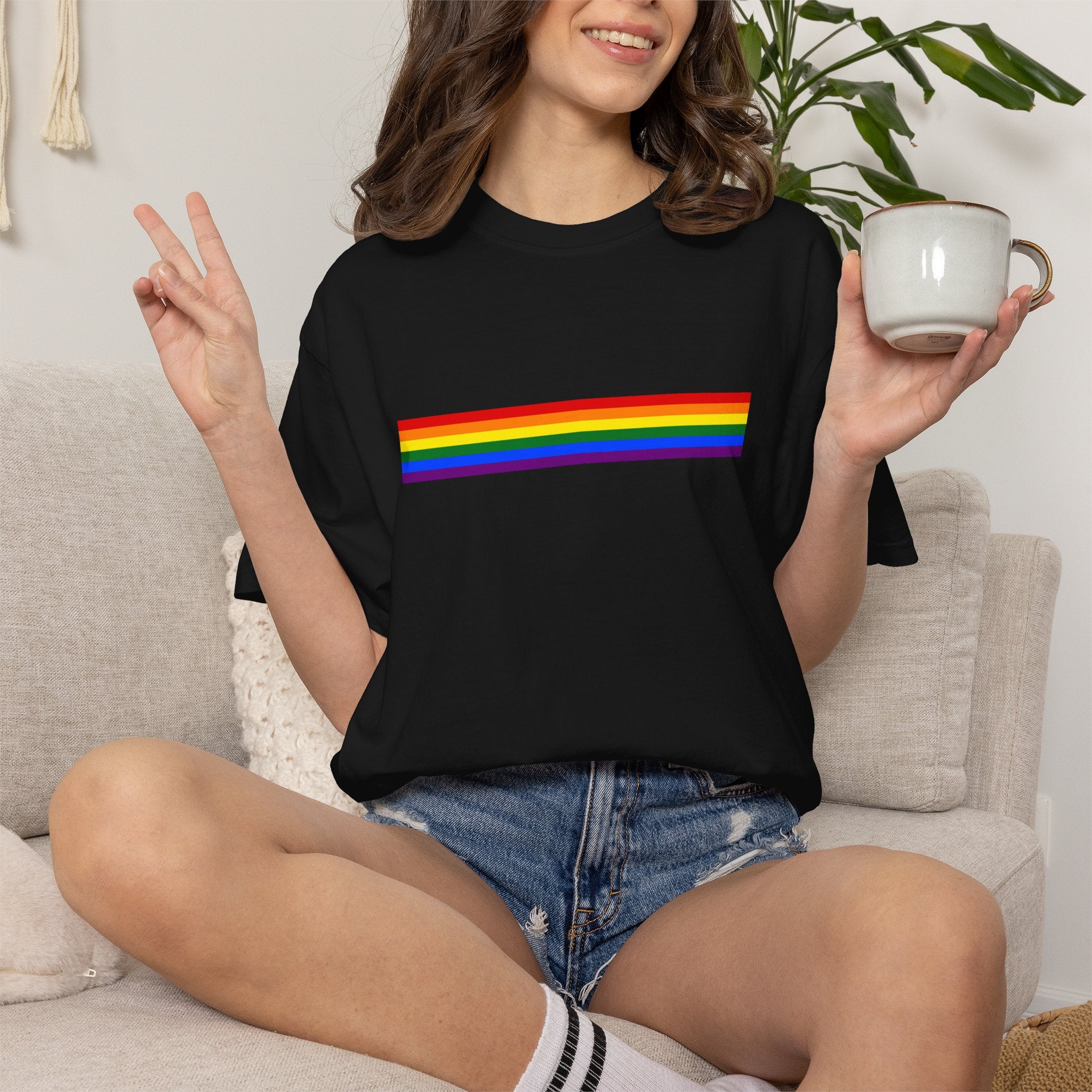 Rainbow Stripe T-Shirt — Pride Minimalist Tee