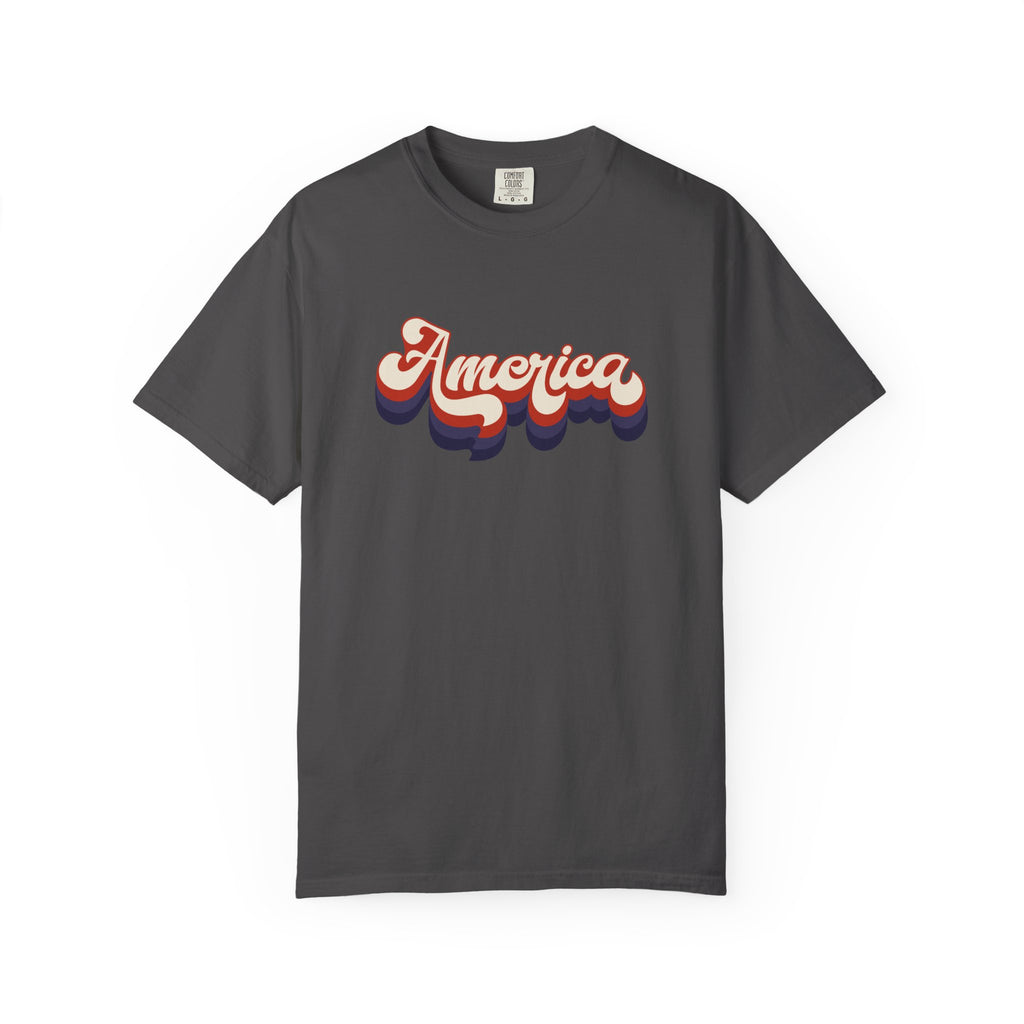 Retro 'America' T-Shirt — Vintage 70s Patriotic Graphic Tee