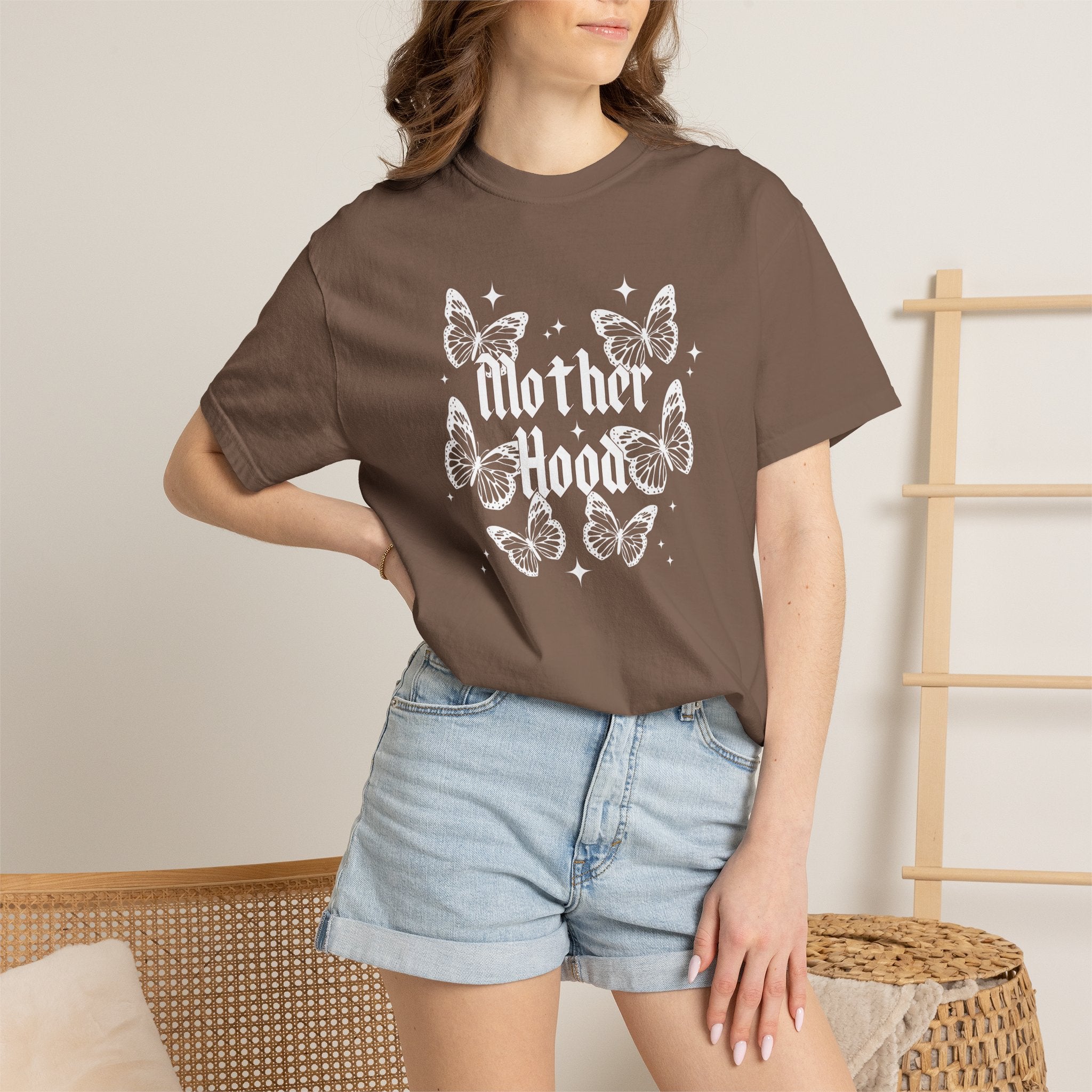 Motherhood Butterfly T-Shirt — Vintage Floral Mom Tee for Mother's Day