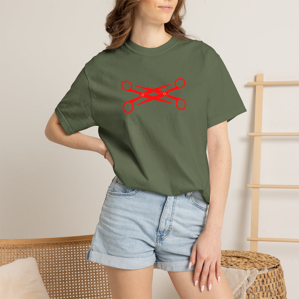 Scissors Cross Graphic T-Shirt — Minimalist Barber & Stylist Tee