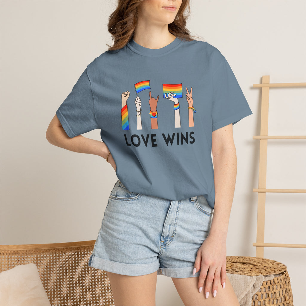 Love Wins T-Shirt — Rainbow Pride Hands Graphic Tee