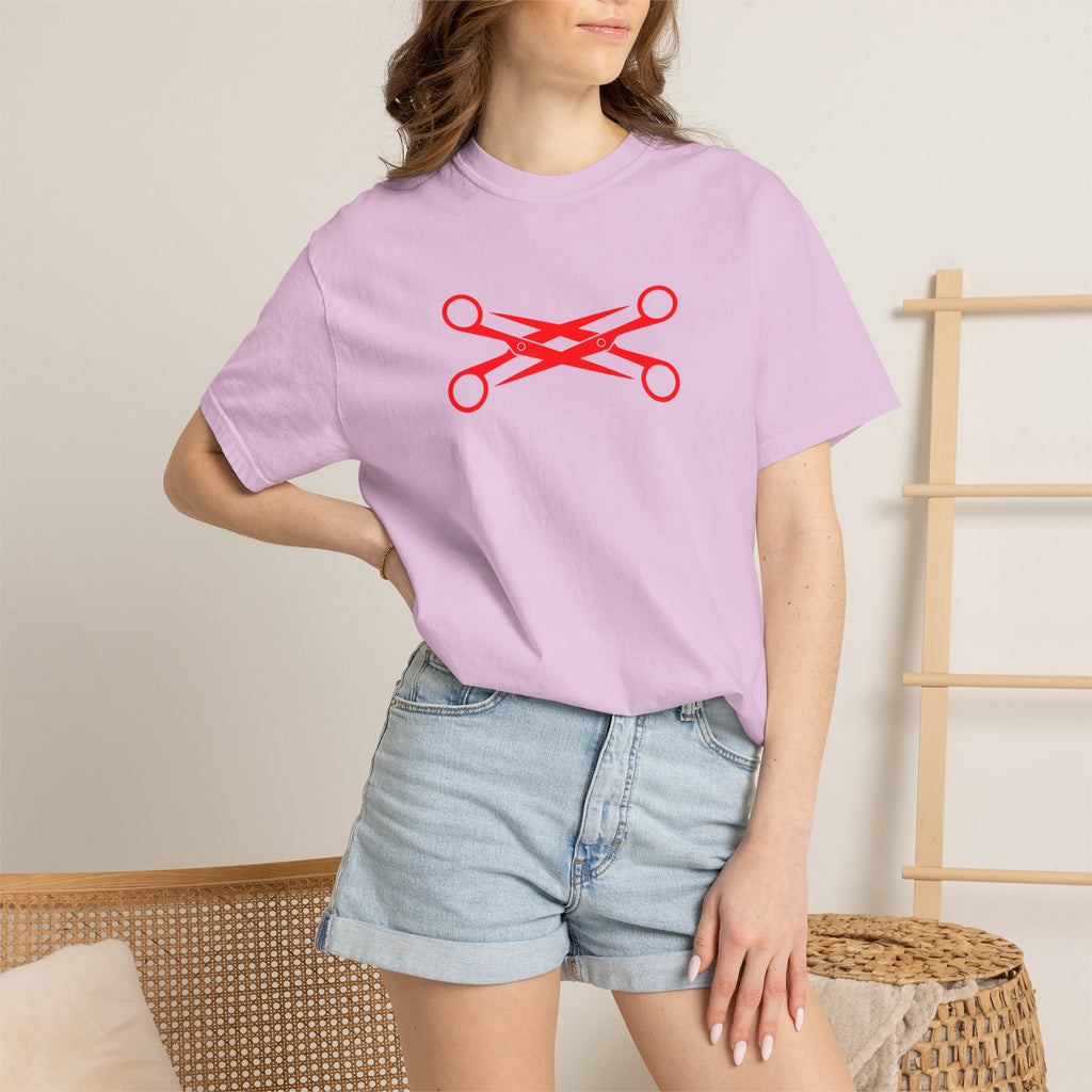 Scissors Cross Graphic T-Shirt — Minimalist Barber & Stylist Tee