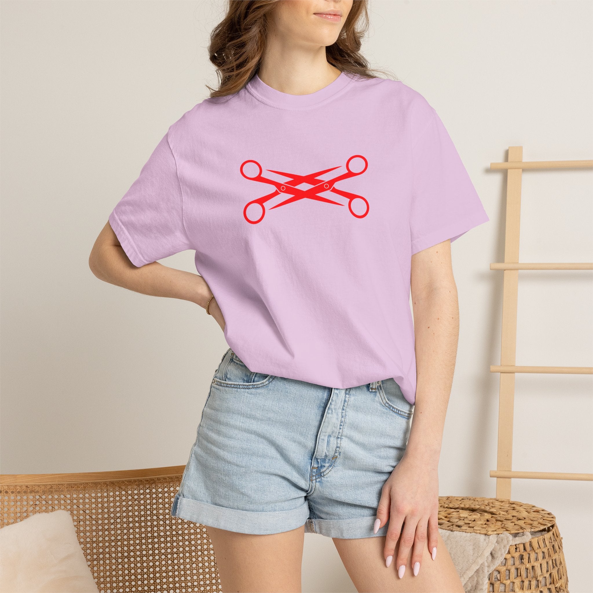 Scissors Cross Graphic T-Shirt — Minimalist Barber & Stylist Tee